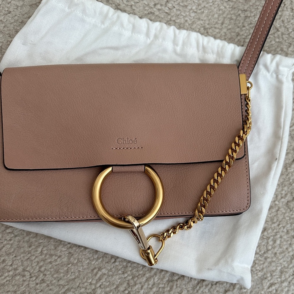 Chloé Shoulder Bag in Blush Taupe with Gold Hardware